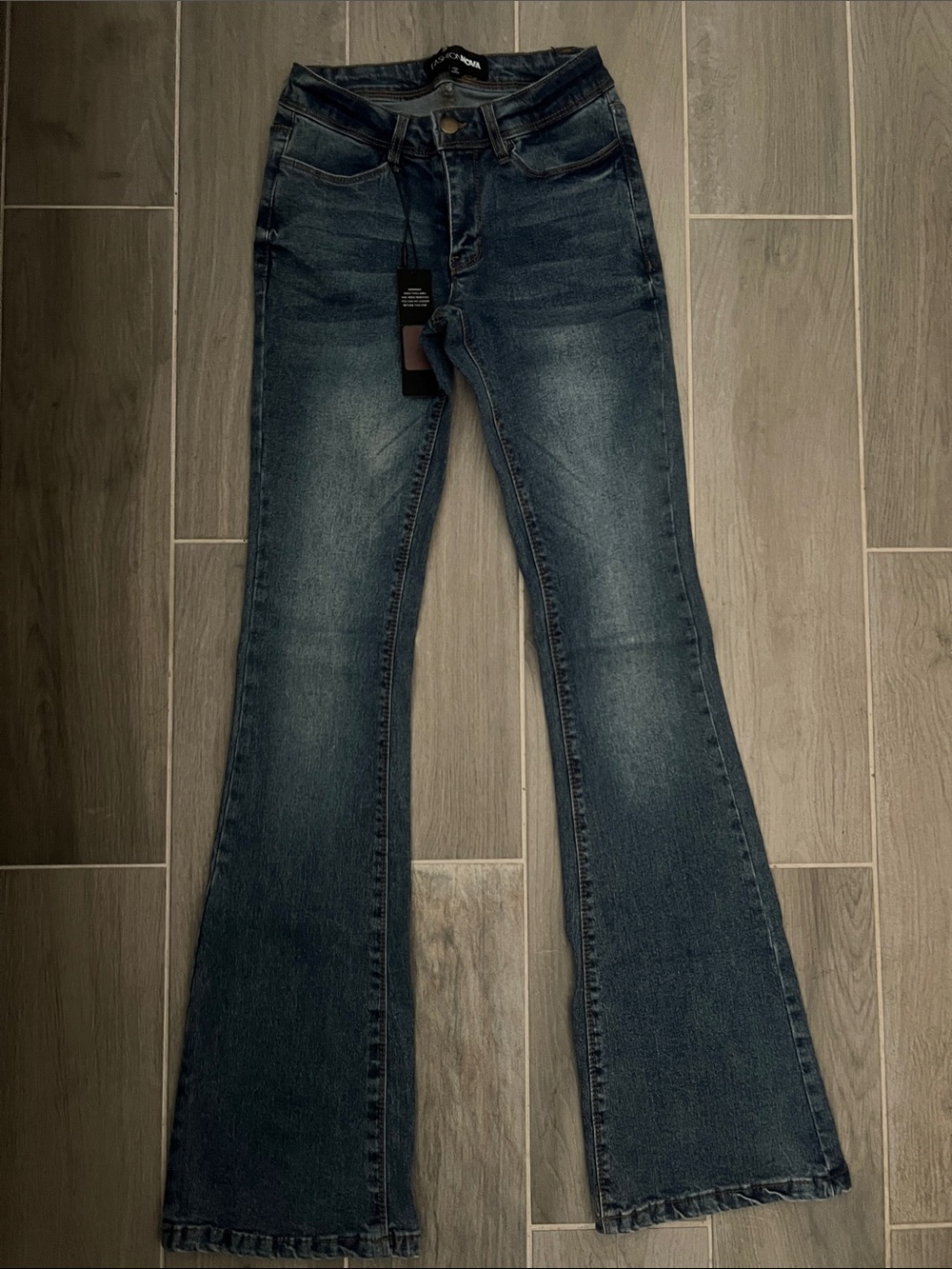Fashion Nova Women's Dark Indigo Flare Jeans